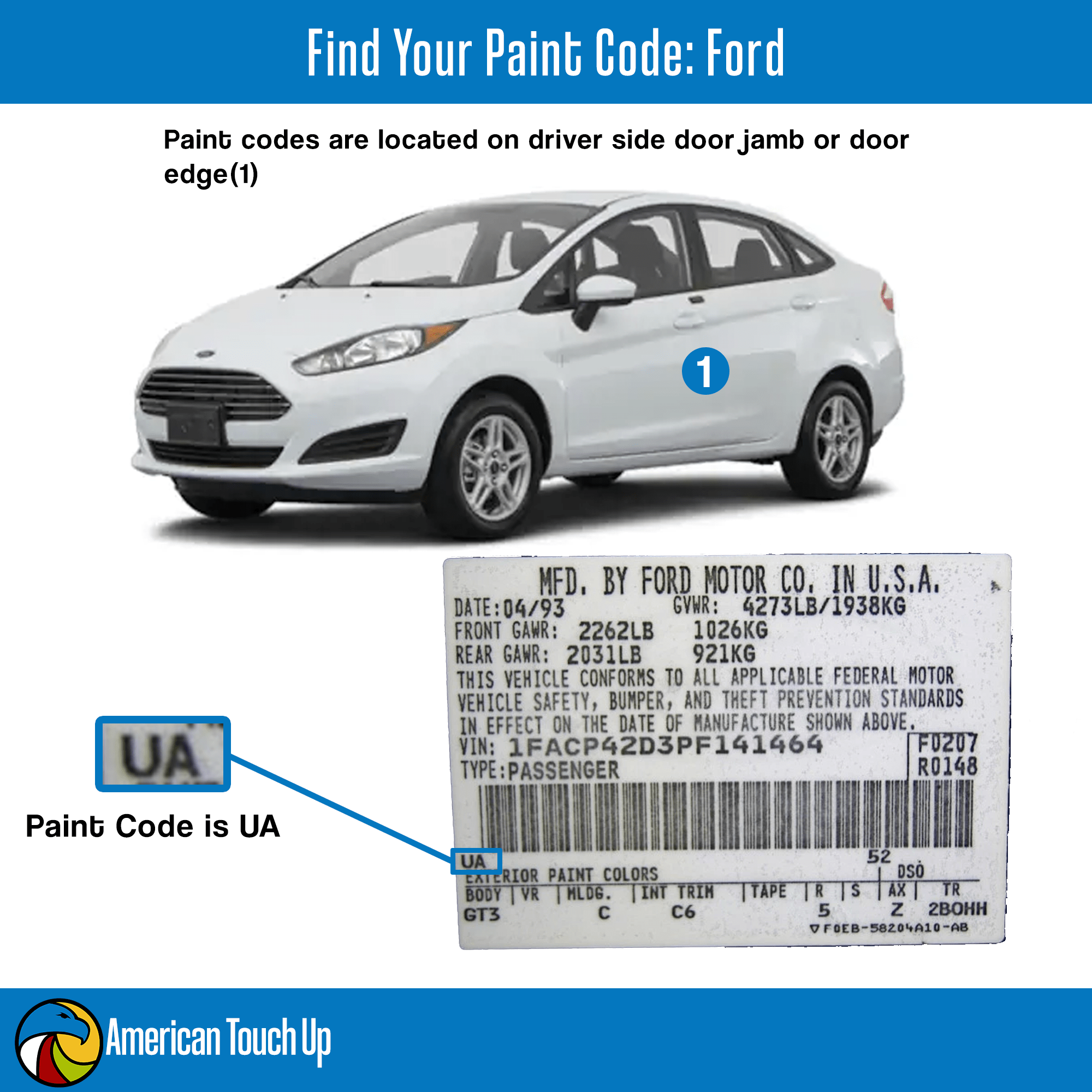 Ford American Touch Up Automotive Touch Up Paint