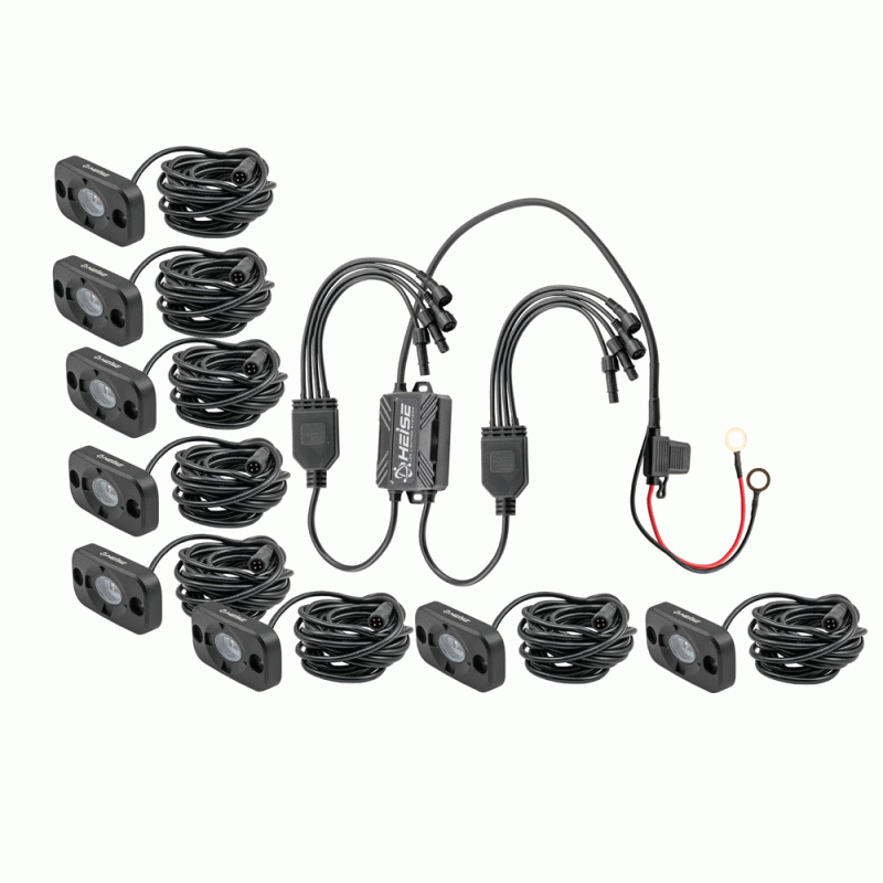 RGB Accent Lights 8 Pack Kitv Black Housing American Wire and Terminal