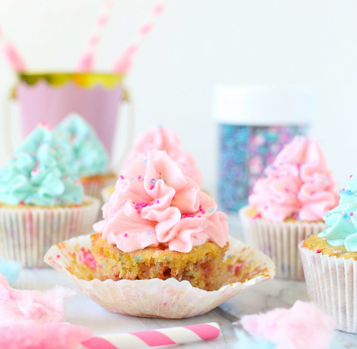 Gluten Free Cotton Candy Cupcakes America's GlutenFree Sweetheart