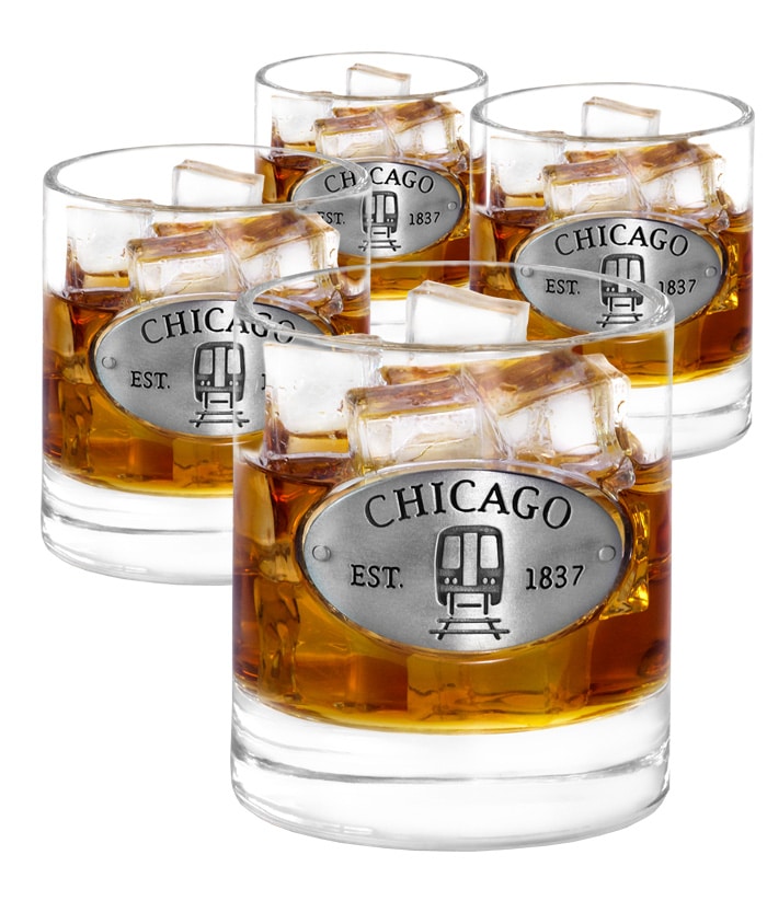 Chicago Whiskey Glasses 4 SET Americaware