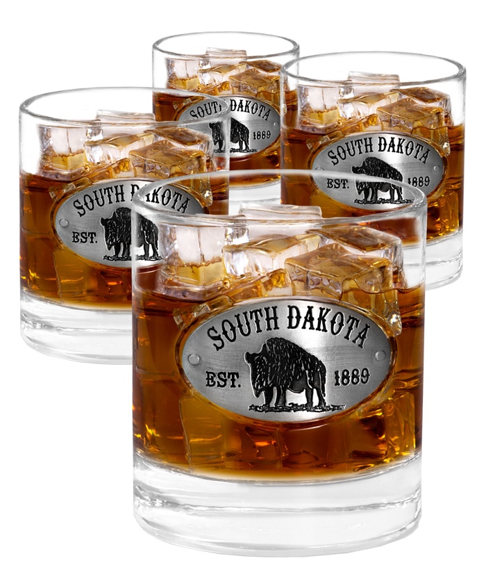 South Dakota Whiskey Glasses 4 SET Americaware