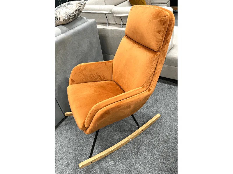 Fotel bujany Hoover Velvet pomarańczowy Meble i dodatki
