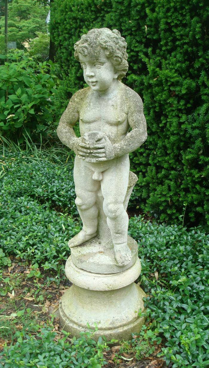 FRENCH ANTIQUE STONE CHERUB STATUES, PAIR Aileen Minor Antiques