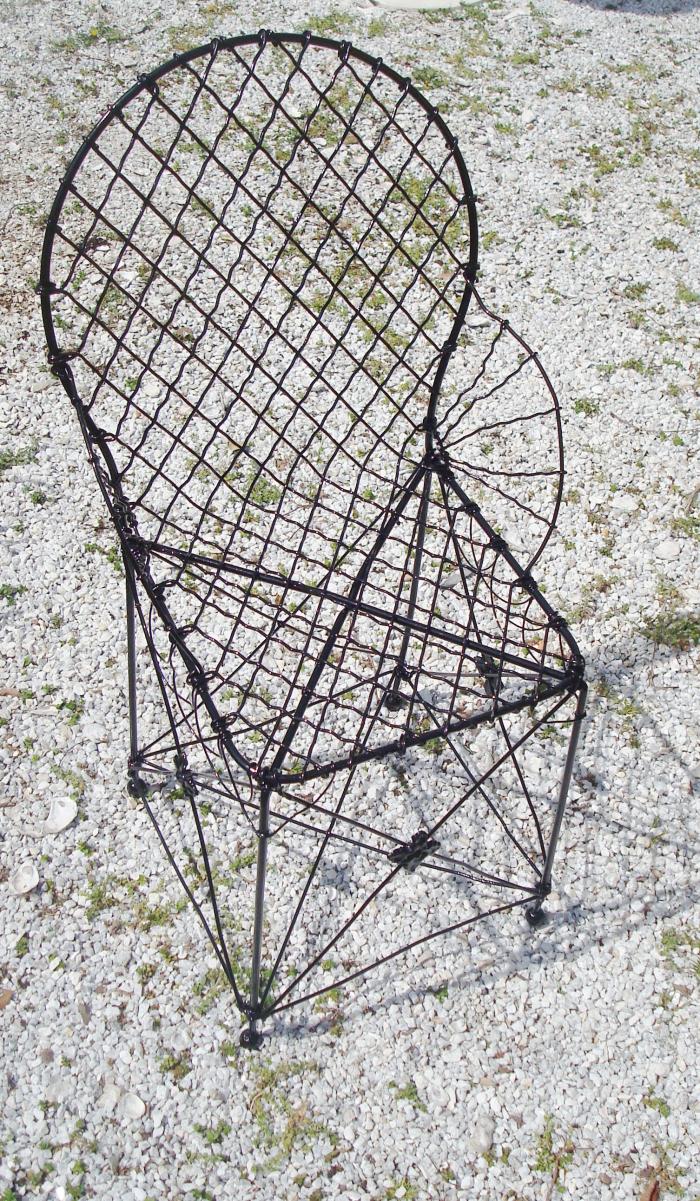 WIRE GARDEN CHAIR, ANTIQUE, SINGLE Aileen Minor Antiques