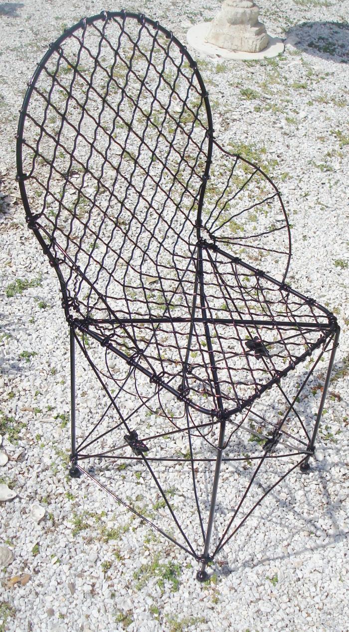 WIRE GARDEN CHAIR, ANTIQUE, SINGLE Aileen Minor Antiques