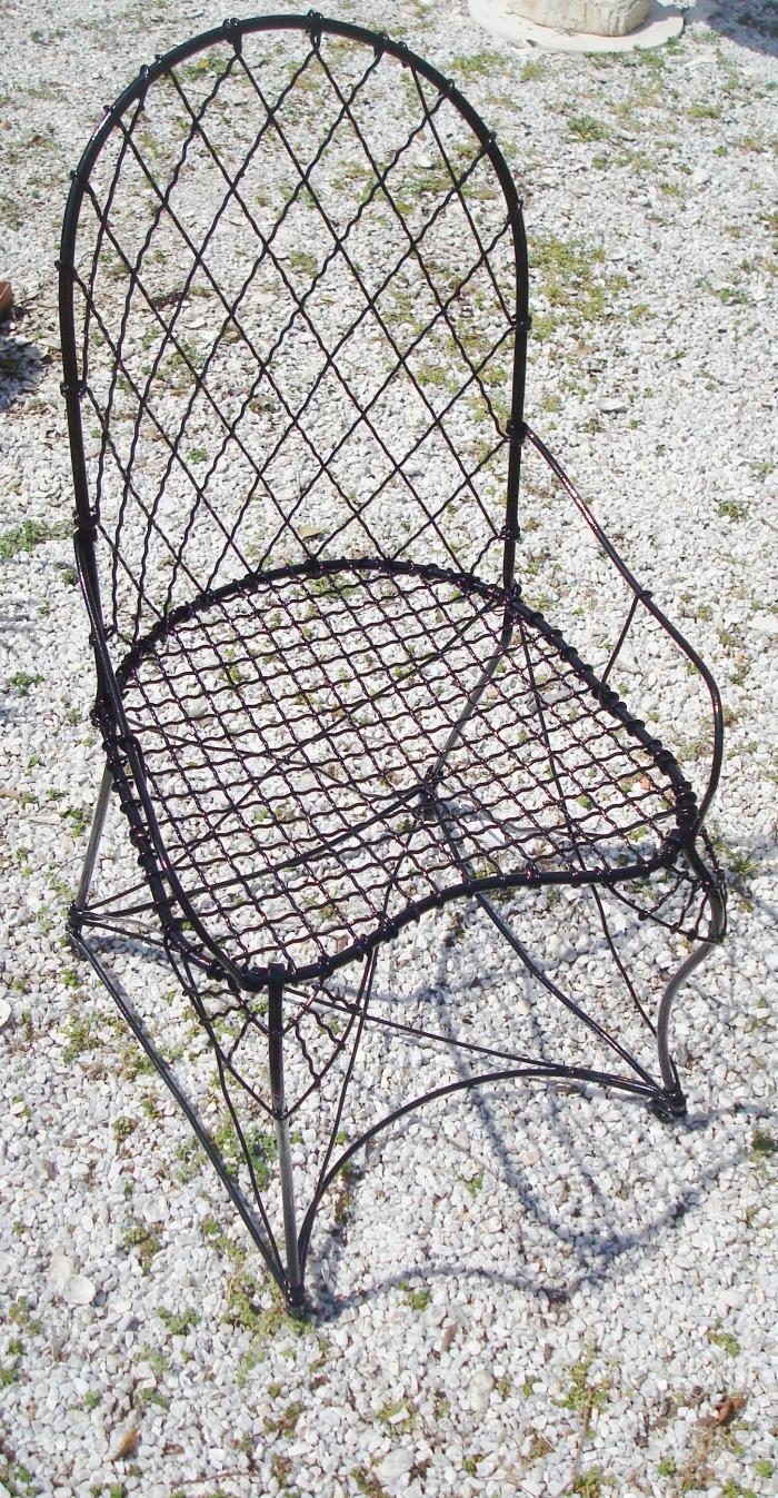 WIRE GARDEN CHAIR, SINGLE, ANTIQUE Aileen Minor Antiques