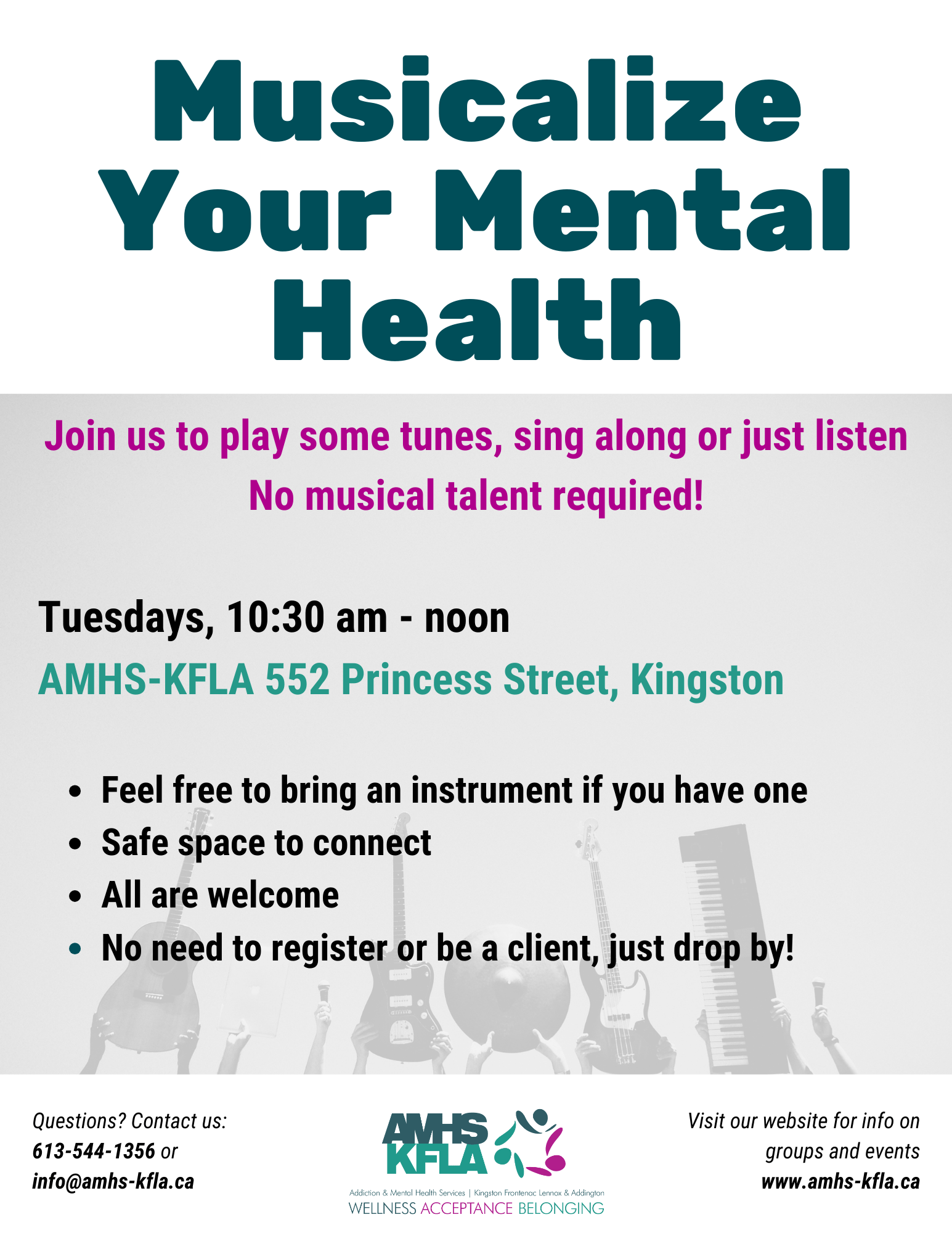 Musicalize Your Mental Health (1030am 12pm) Addiction & Mental