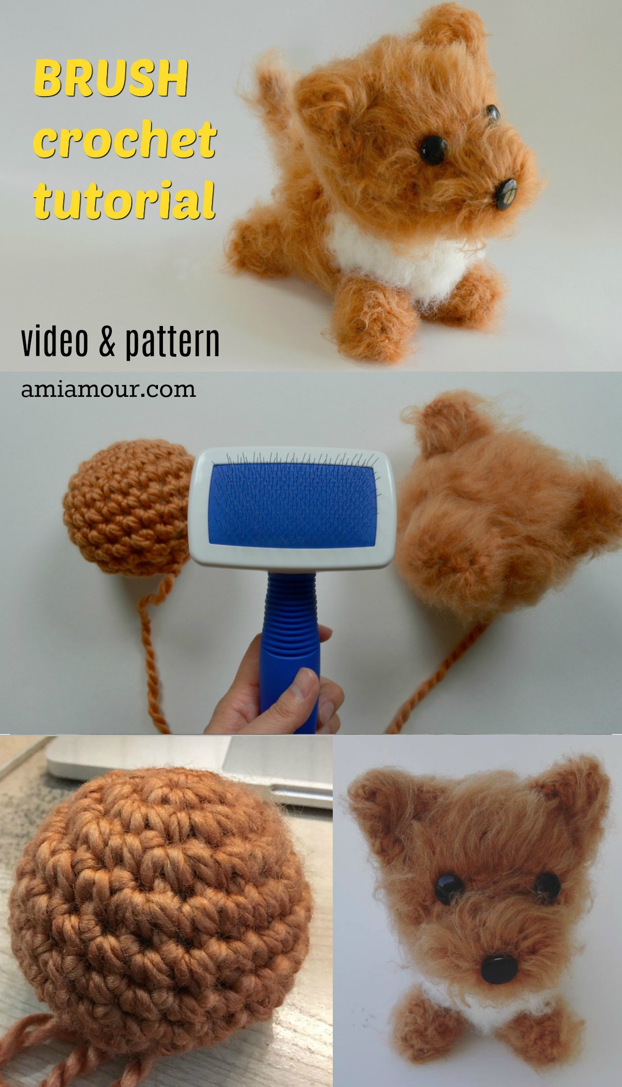 Dog Amigurumi Pattern Brush Crochet Ami Amour