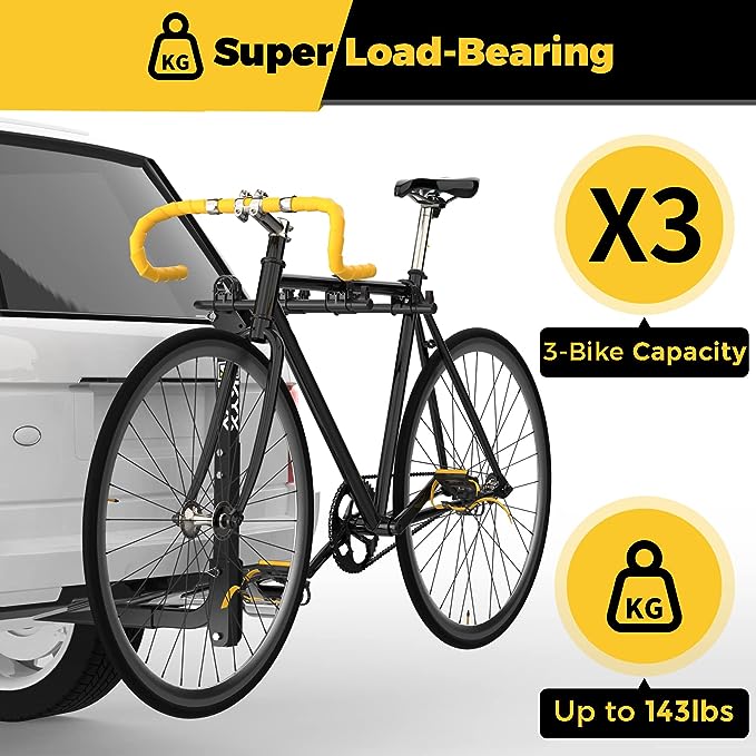 Van Bike Rack 3Bike Carrier with 2" Hitch Receiver, Sturdy Steel Frame
