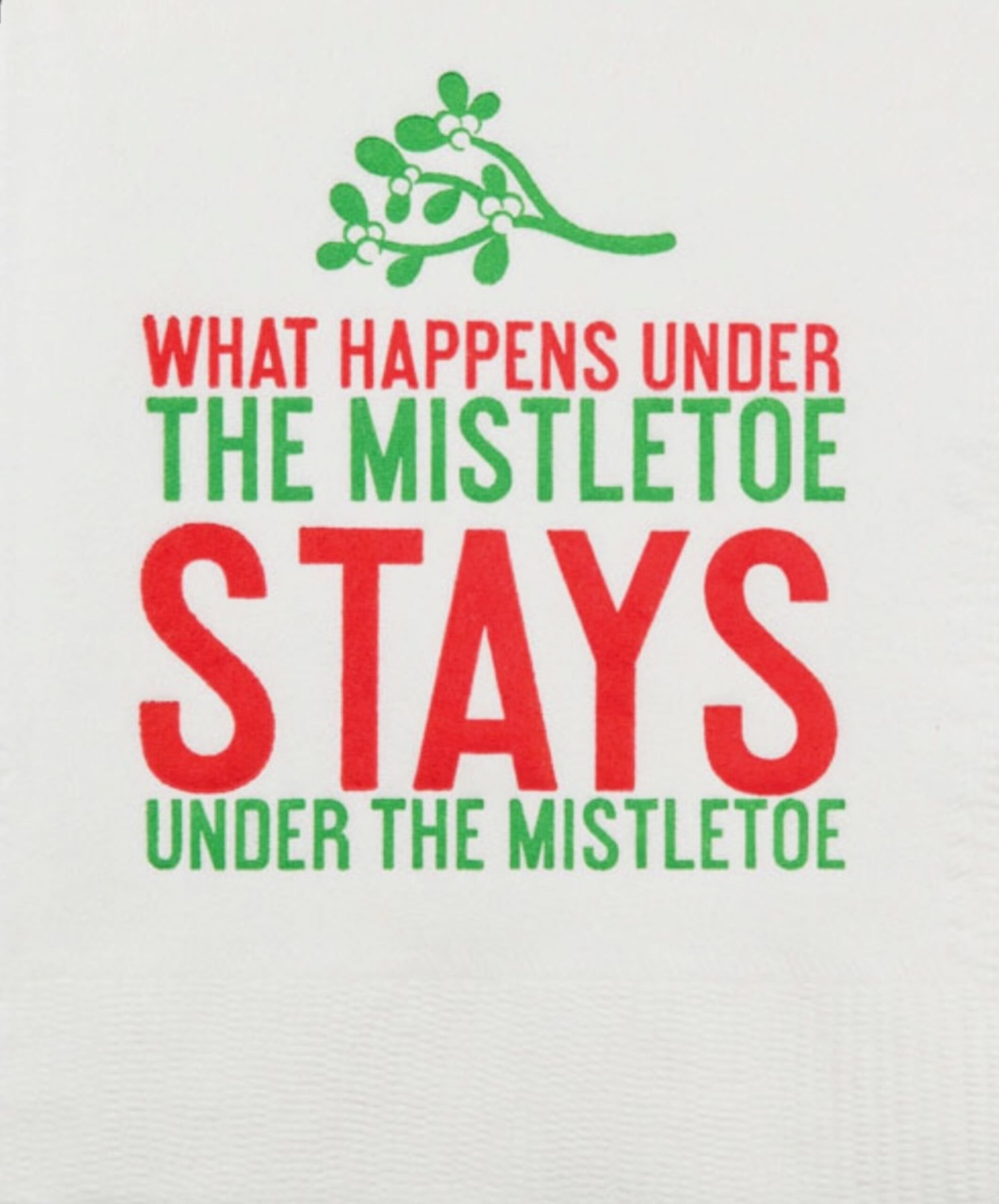 Christmas Under the Mistletoe Cocktail Napkins “What Happens Under