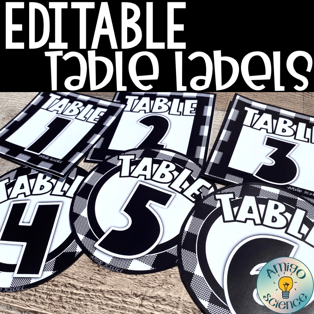 Editable Classroom Table Labels Amigo Science