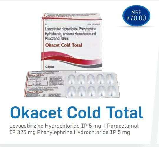 Okacet Cold Total Tablet Uses, Side effect, Price & Save up to 30 Amipharma