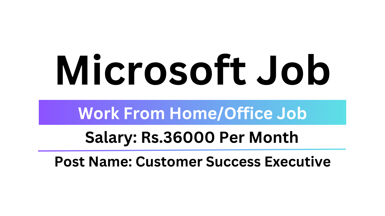 Microsoft Job Customer Success Executive Work From Home/Office