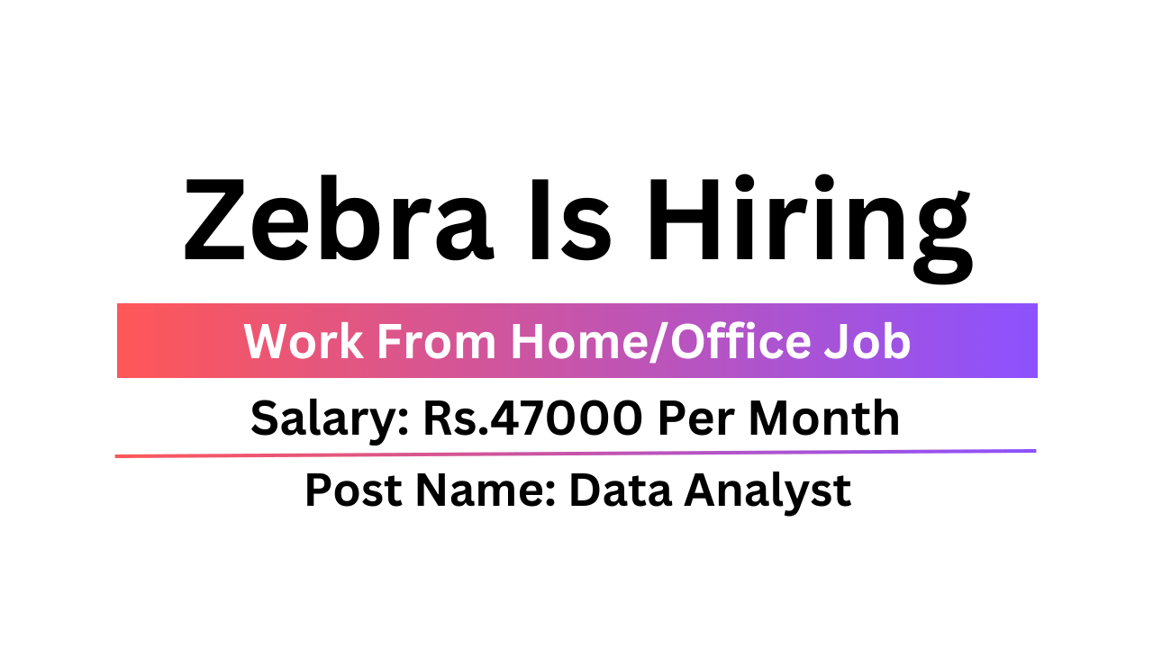 Zebra Is Hiring Data Analyst Job Work From Home/Office Freshers