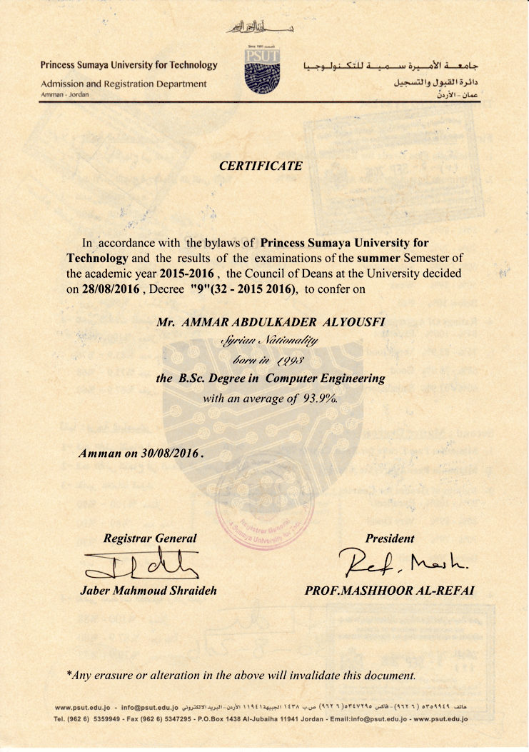 Ammar Alyousfi Resume