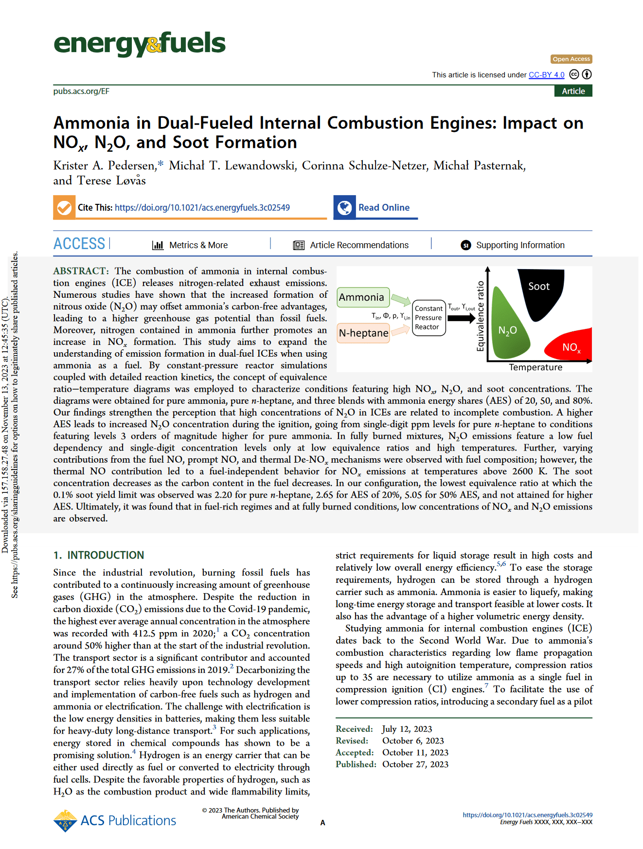 Paper published in Energy & Fuels Project Activate