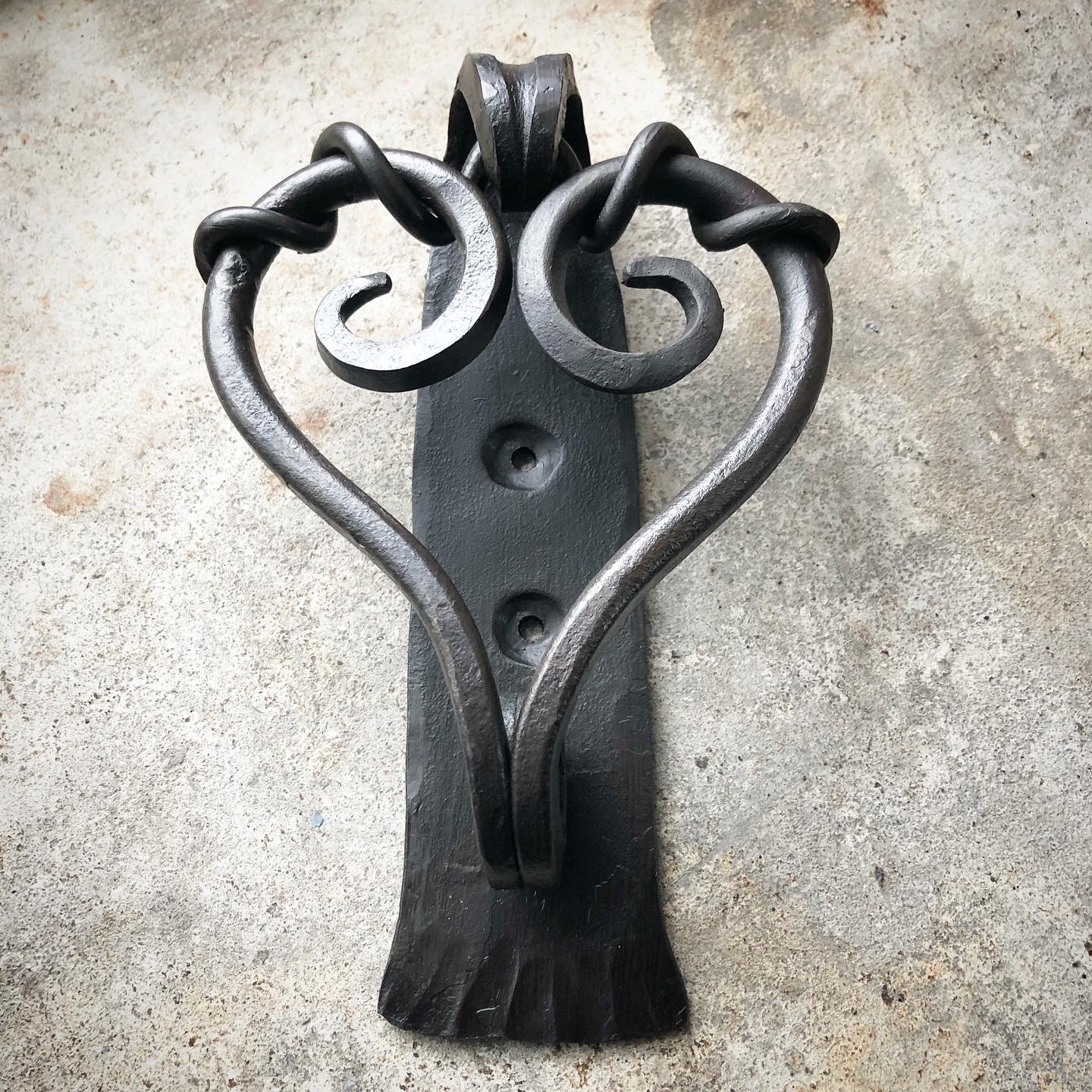 Heart Door Knocker Ammonite Ironwork