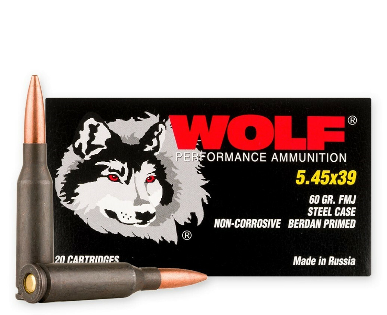 Wolf 5.45×39 Ammo 30 Rounds of 60 Grain FMJ Ammunition Ammunition