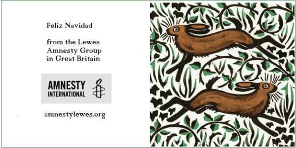 Christmas cards to families and children held by ICE in Texas Amnesty International Lewes