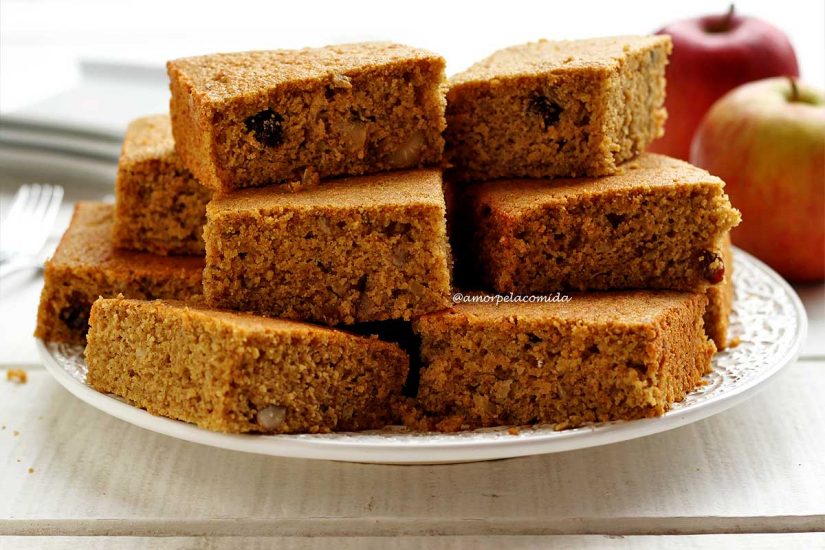 BOLO INTEGRAL DE MAÇÃ COM CANELA E AVEIA FOFINHO Receitas saudáveis
