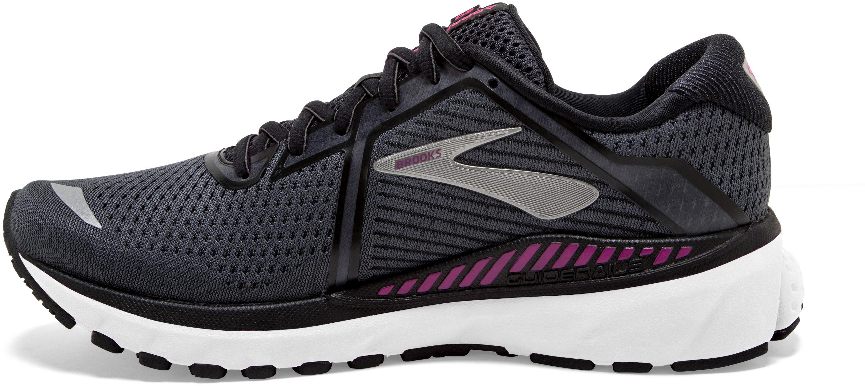 Brooks Adrenaline GTS 20 schmal Laufschuhe Damen blackwhitehollyhock