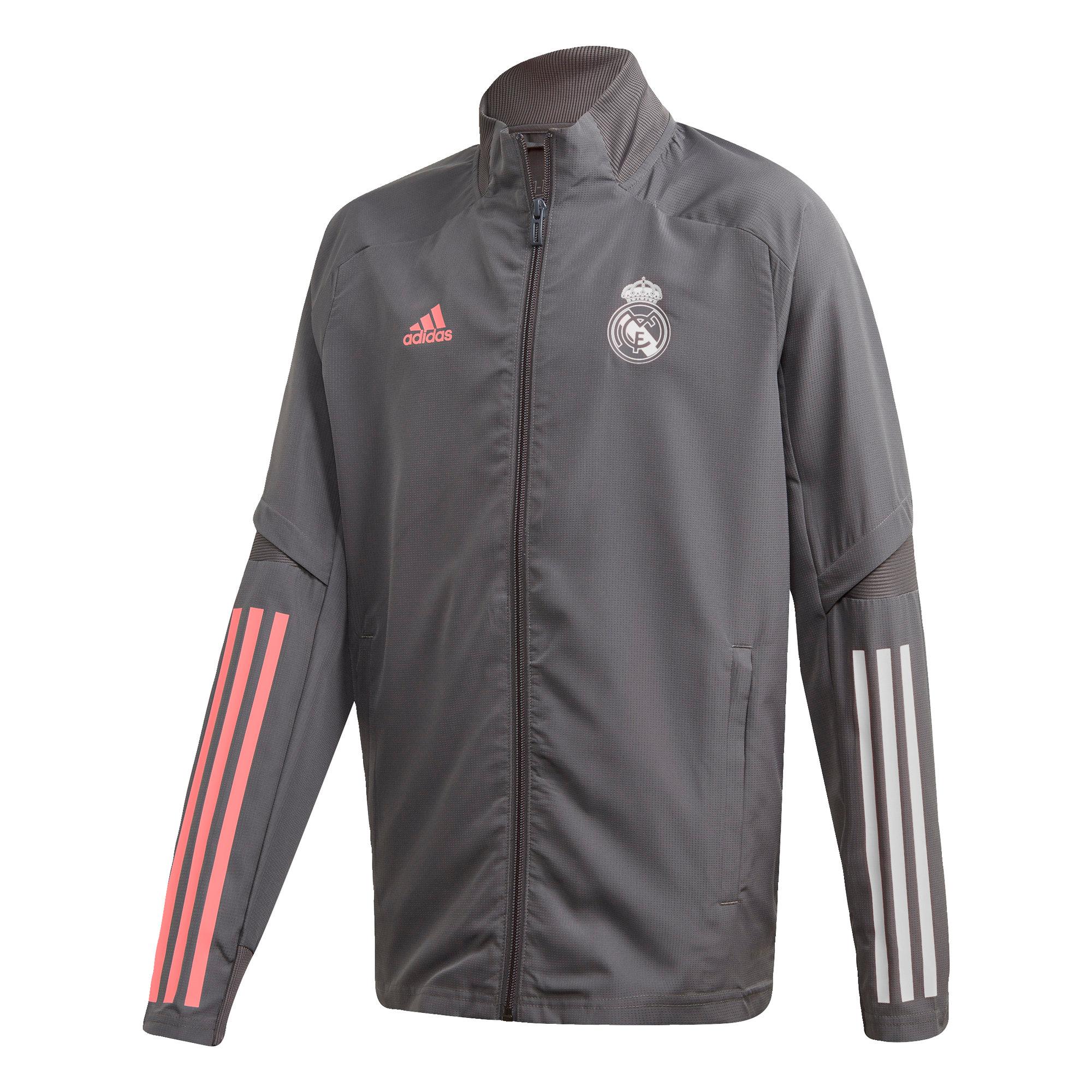 Adidas Real Madrid Präsentationsjacke Trainingsjacke Kinder Grau im