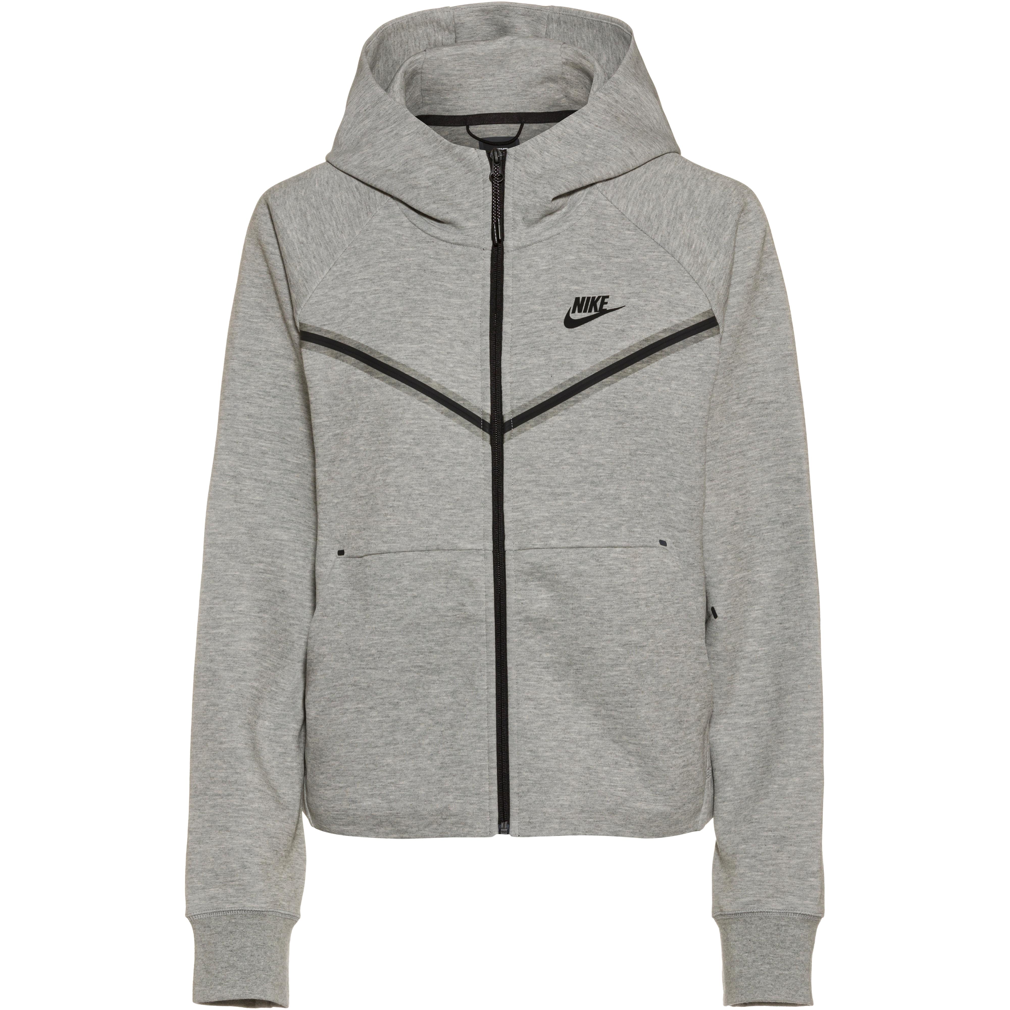 Nike Tech Fleece Sweatjacke Damen dk grey heatherblack im Online Shop