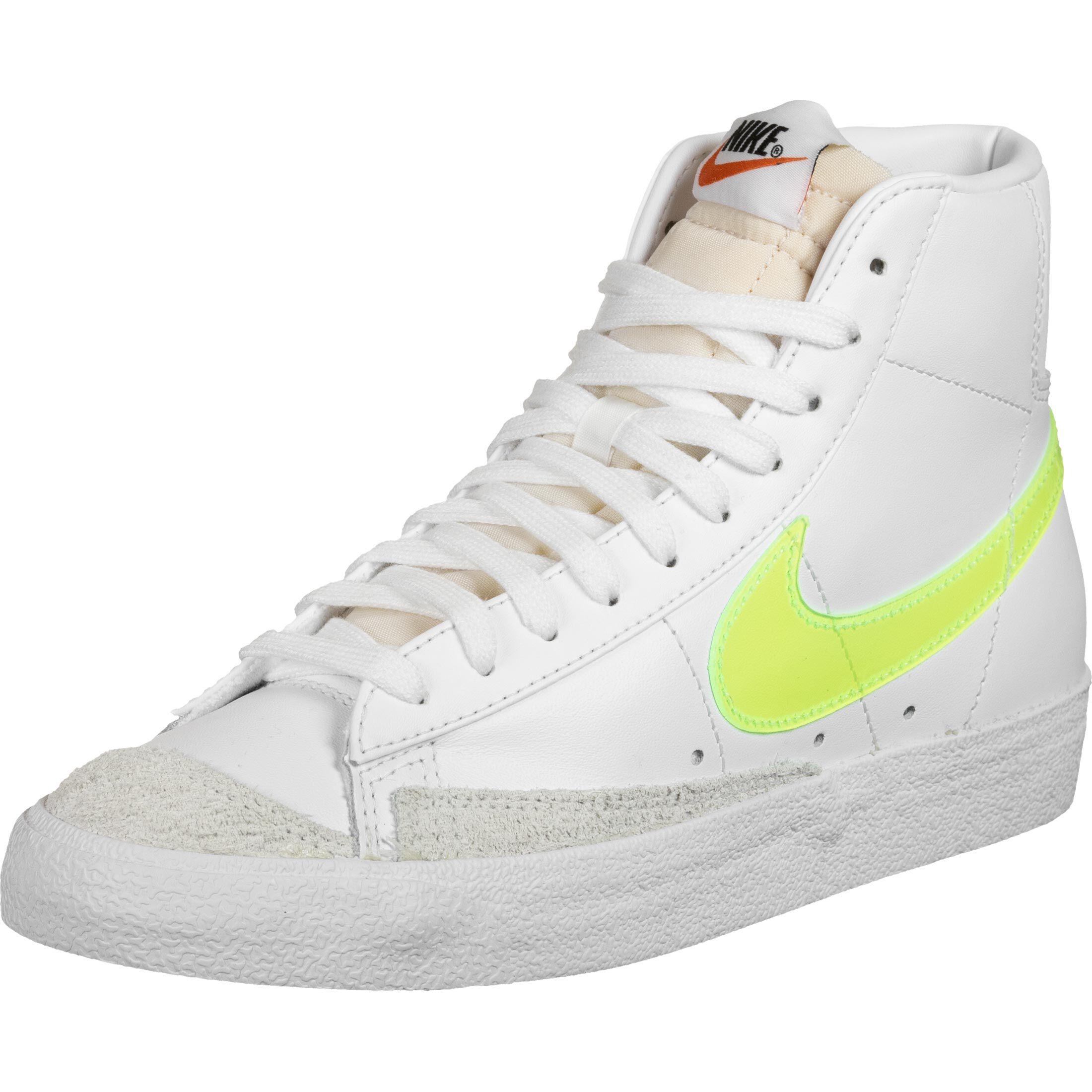 Nike Blazer Mid 77 Sneaker Damen weiß/neon/gelb im Online Shop von