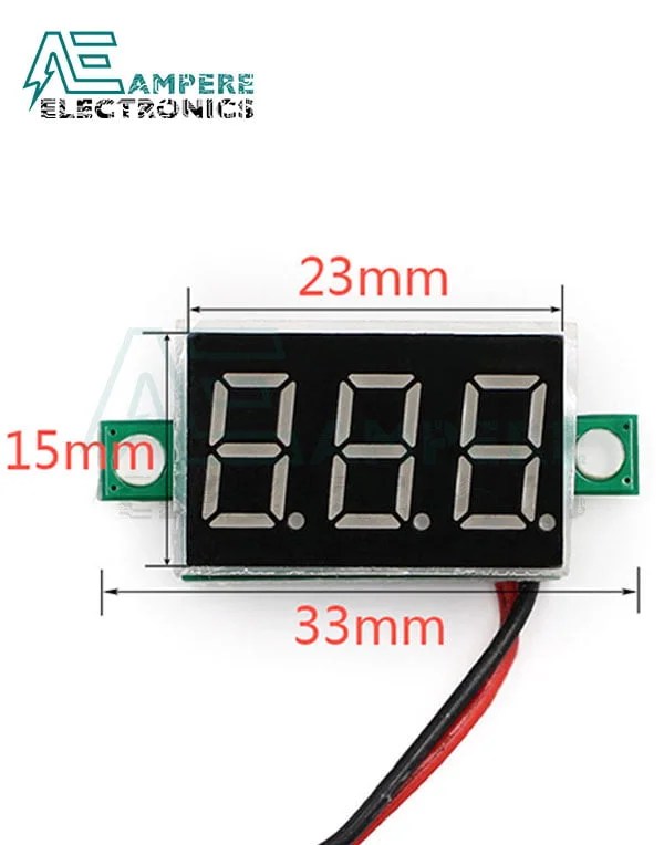 3Digit 0.36" LED Digital DC Voltmeter DSN-DVM-368 | Ampere Electronics