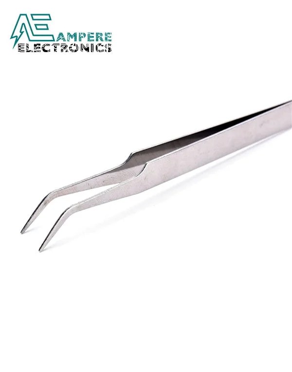 Precision Stainless Steel Tweezers Angled Ampere Electronics