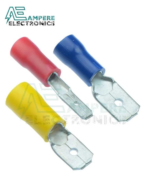 6.3mm Male Spade Insulated Terminal for 5.5mm wire 10pcs Ampere