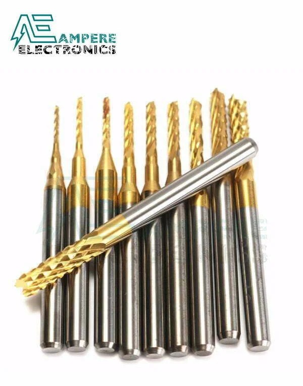 0.83.175mm Titanium Coated Carbide Flat End Mill, 3.175 Shank, Two