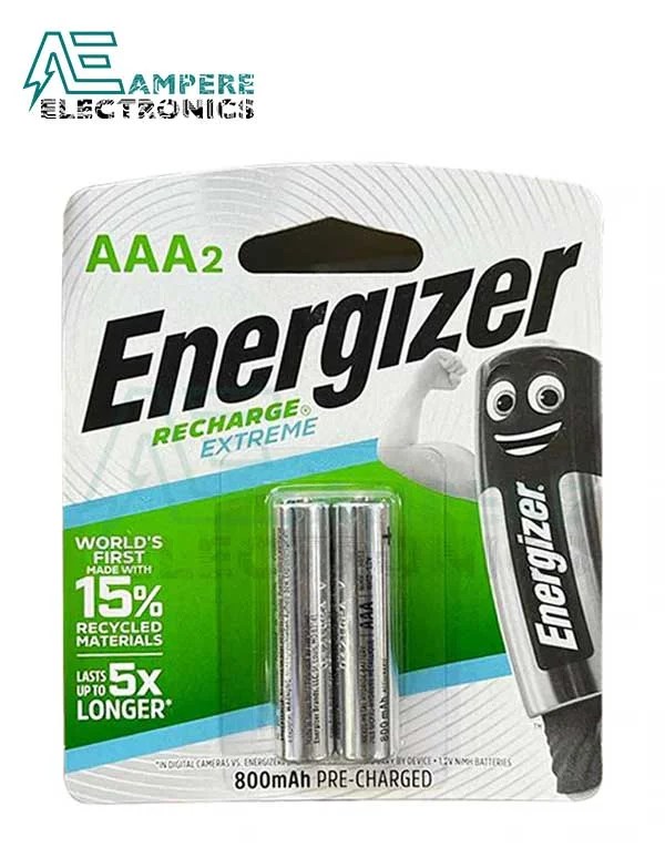 Energizer Rechargeable AAA Battery 800mAh Pack of 2 Ampere Electronics