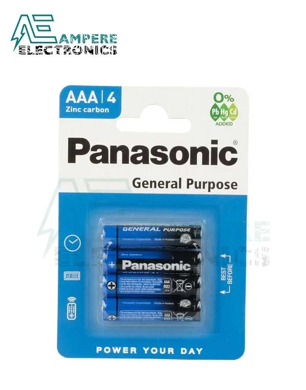 Panasonic AAA Battery 1.5V Pack Of 4 Ampere Electronics