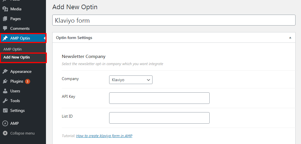 How to create Klaviyo form in AMP AMP Tutorials