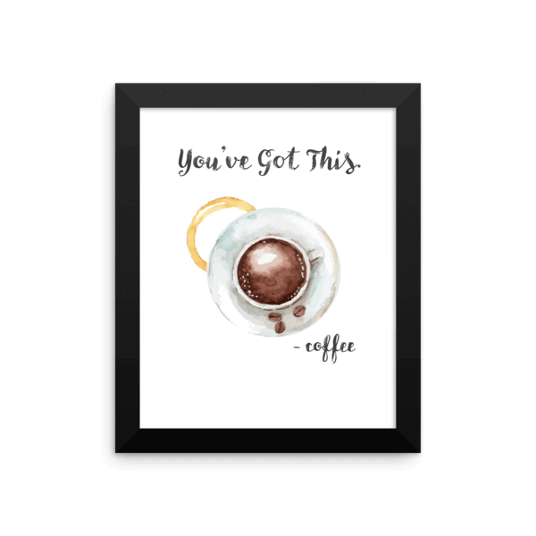 Framed Coffee Art Poster Coffee Cup Ample Grounds Coffee House