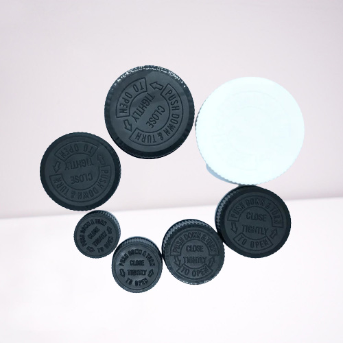 Black PP Child Resistant Cap Childresistant Push Down And Turn Closure