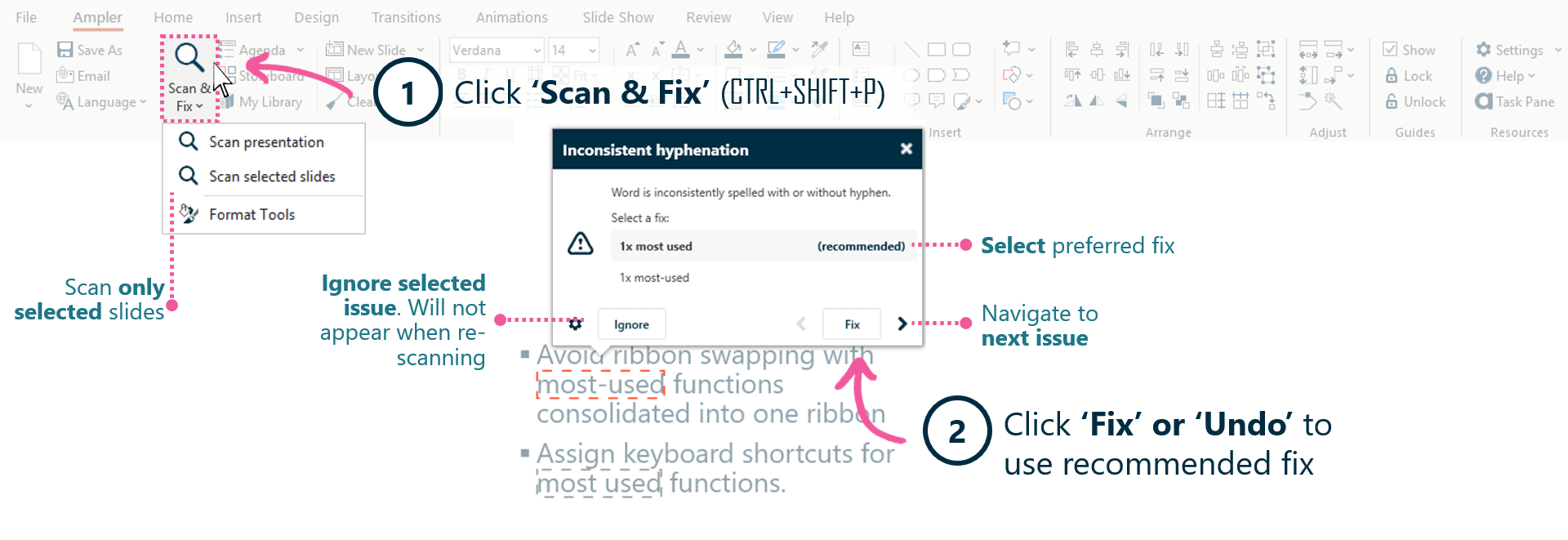 Scan & Fix in PowerPoint Next generation tools for Microsoft Office