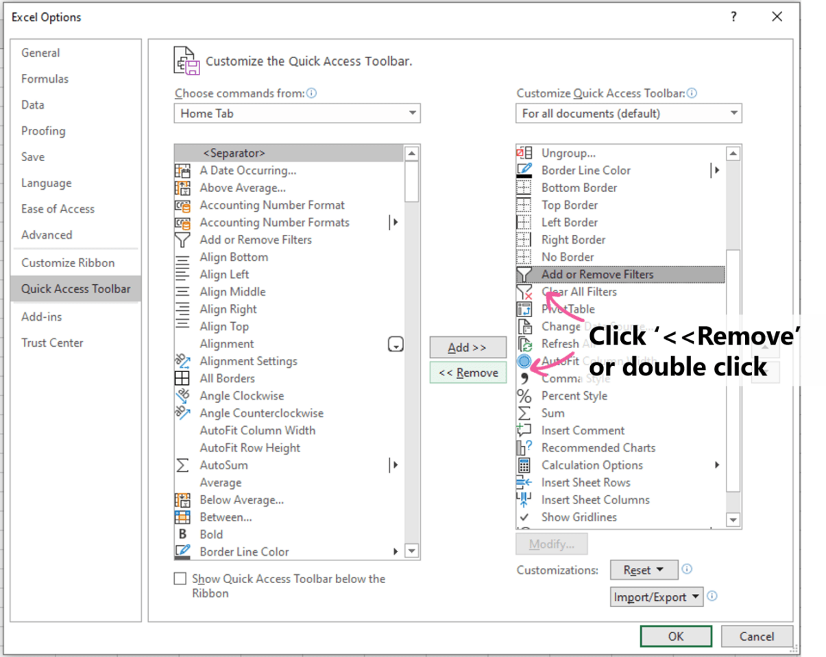 Best practices for the Quick Access Toolbar in Microsoft Excel