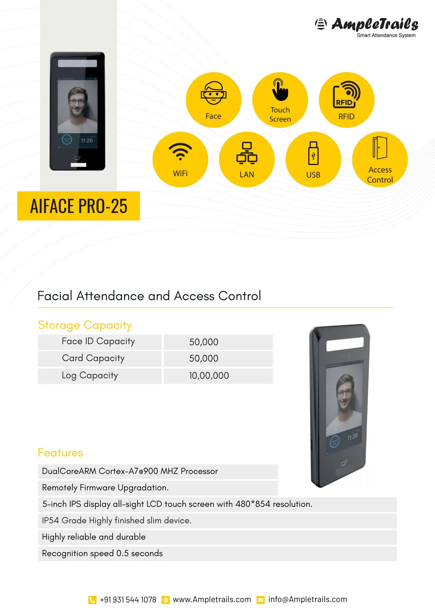Face Recognition Time Attendance System Face Access with Latest Offers