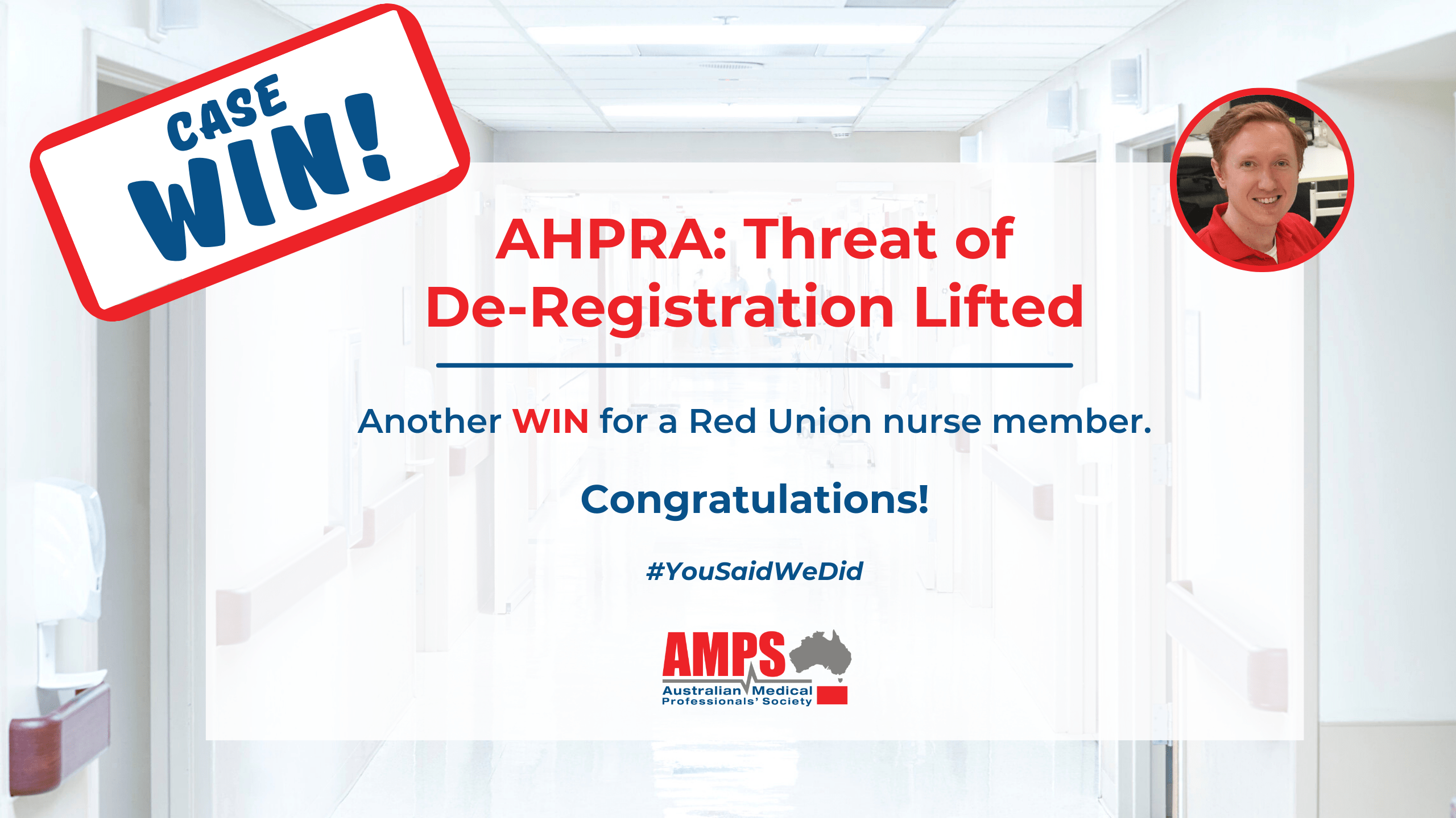 AMPS Case Win 1316 Threat of DeRegistration Lifted