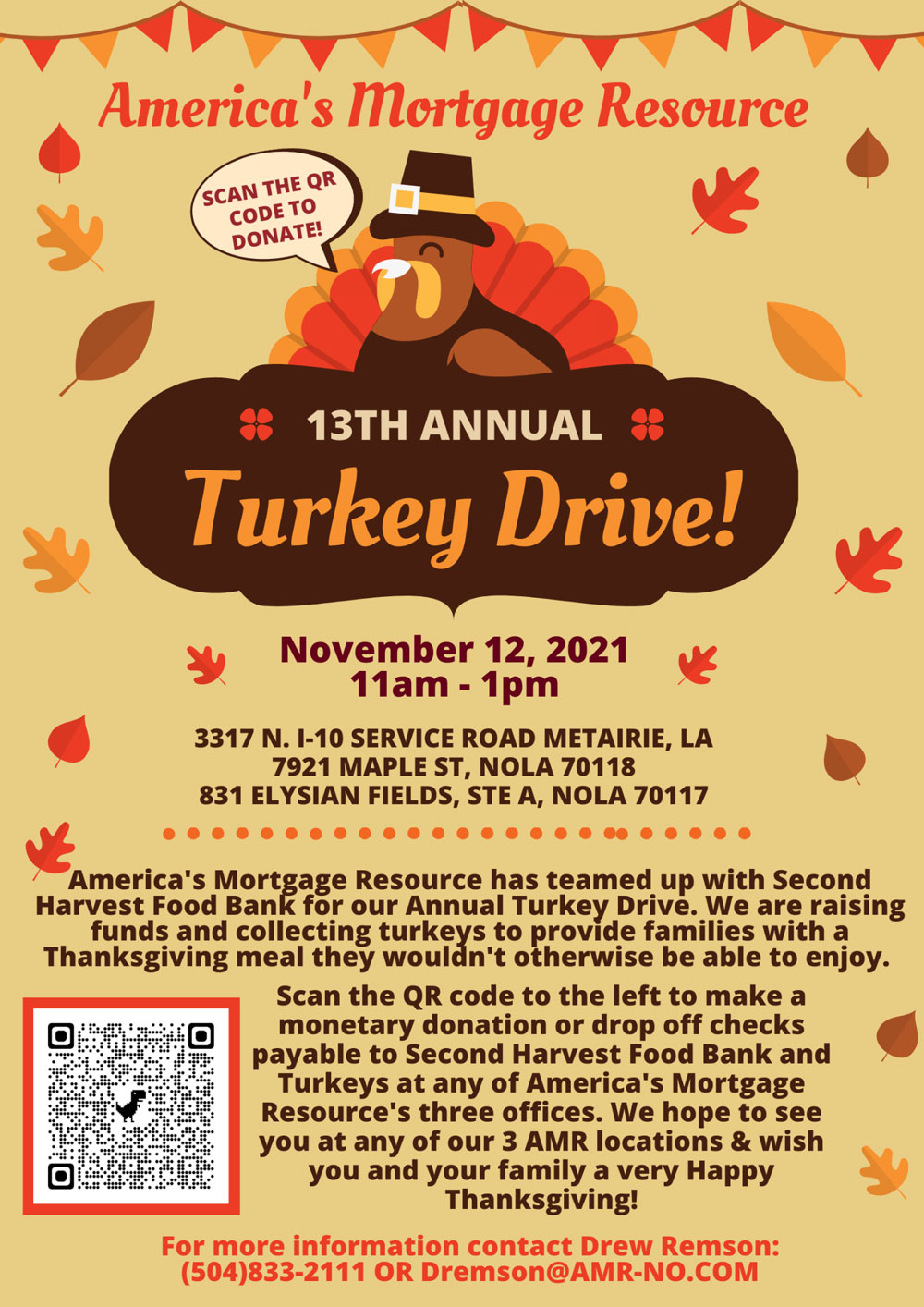 Help Us Fight Hunger With Our 13th Annual Turkey Drive! America's