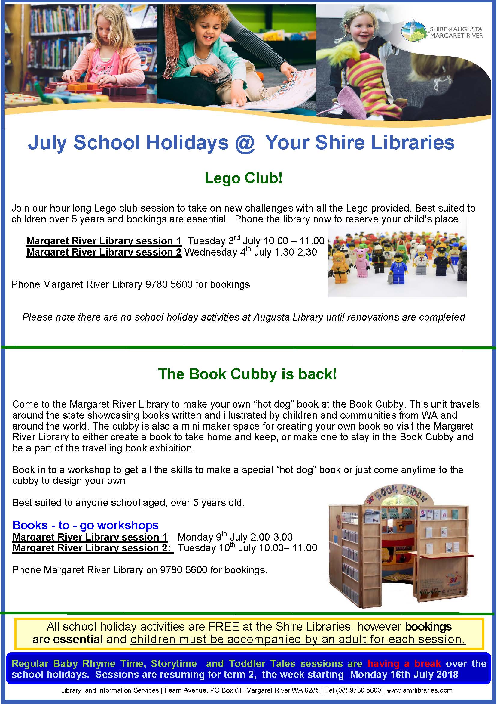 School holiday activities at the library Shire of Augusta Margaret
