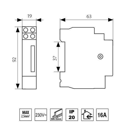 Mechanische Zeitschaltuhr TSGM1 3500W für Hutschiene, 18,98