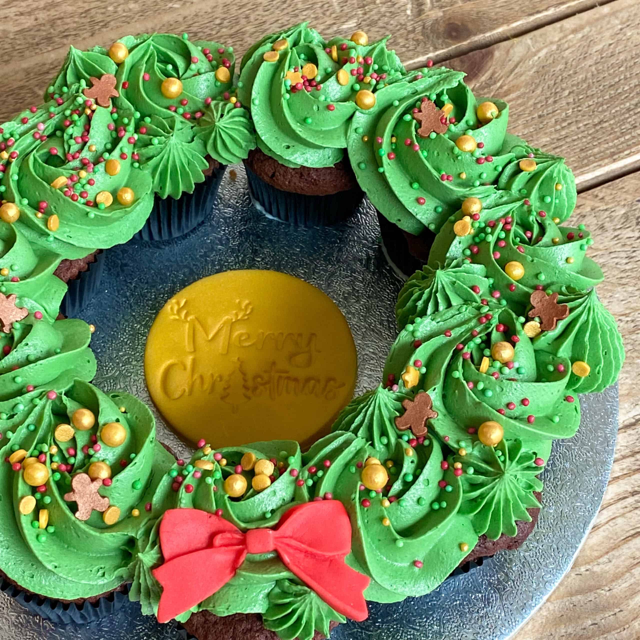 Kerst krans Pullapart taart Amsterdam Cupcake Company