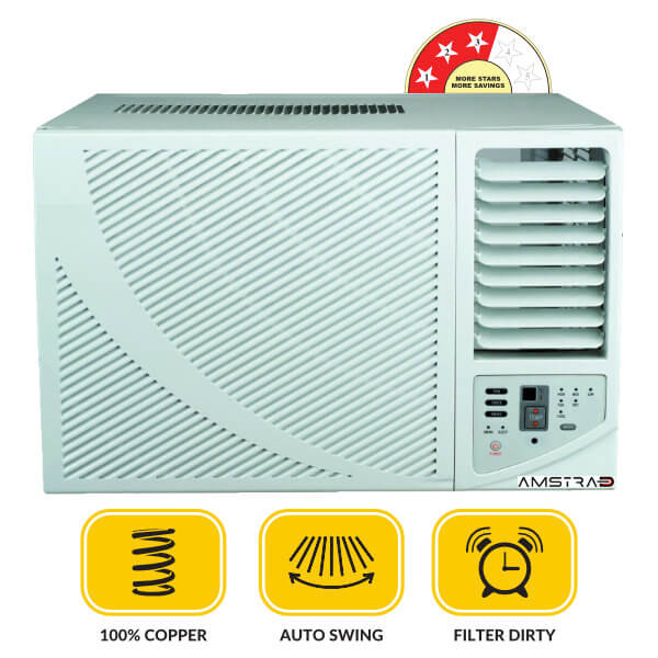 Amstrad 1 Ton Fixed Speed 3 Star Window Air Conditioner AMW133M