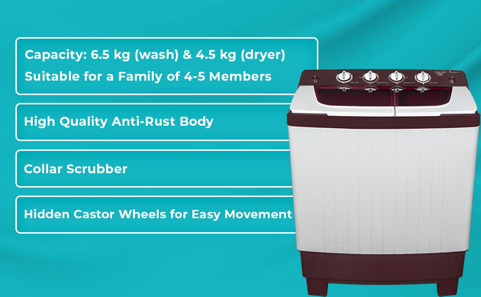 Amstrad 6.5 Kg Semi Automatic Washing Machine AMWS65PW Amstrad India
