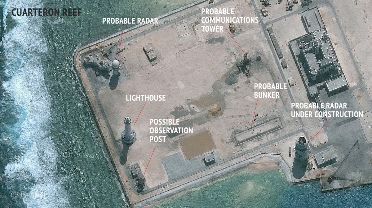 The northern section of China’s outpost on Cuarteron Reef, as of January 24, 2016.
