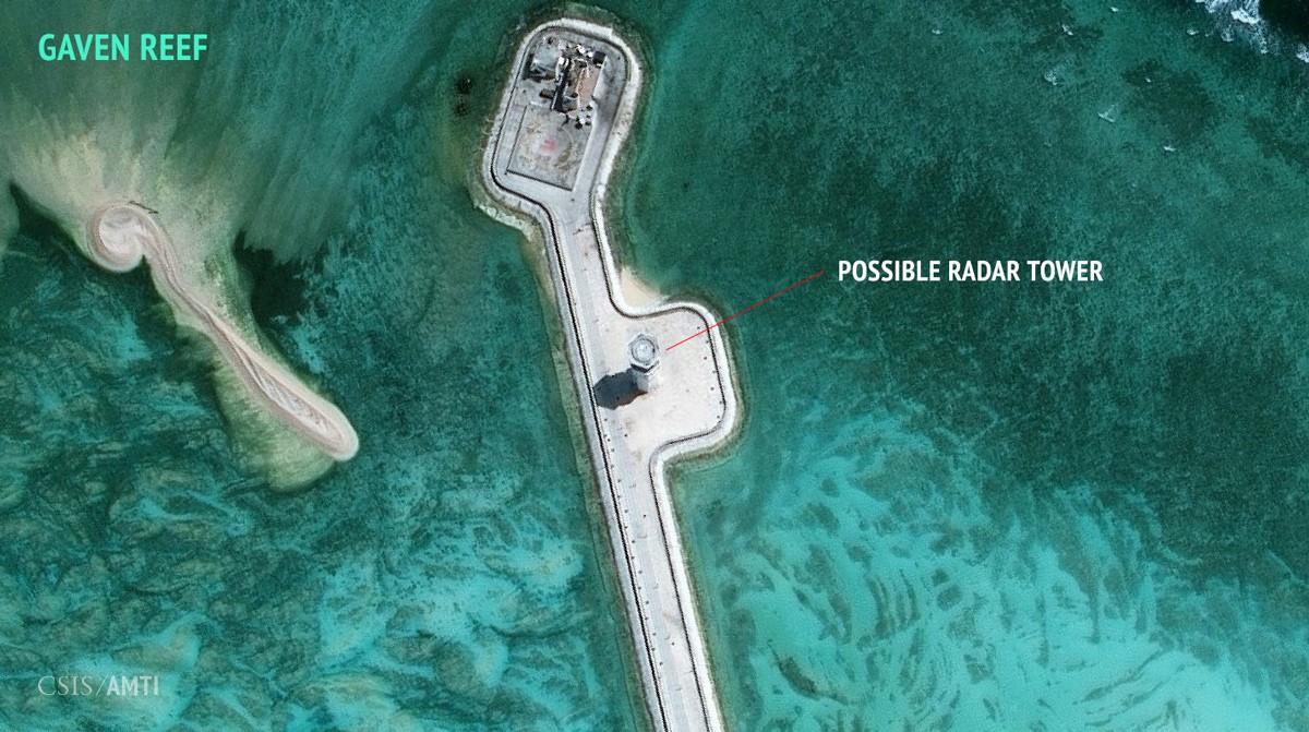 The northern section of China’s outpost on Gaven Reef, as of February 12, 2016.