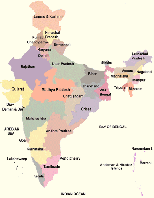 Geographic Heat Map of India by State Excel Template